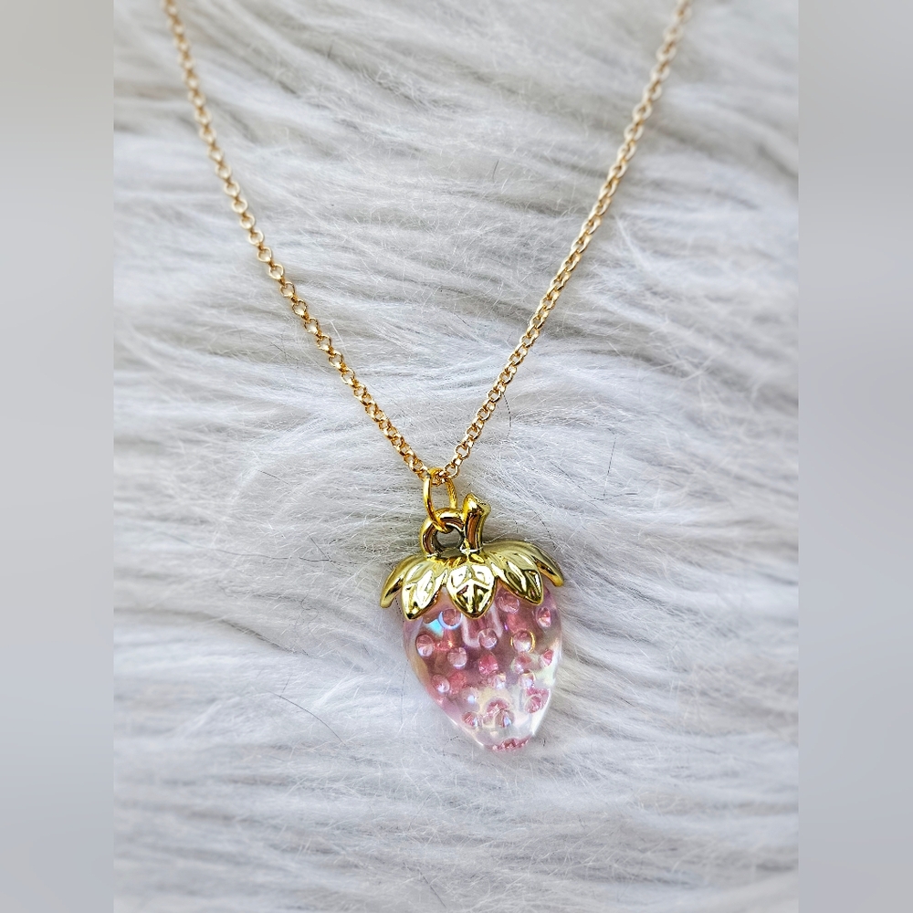 Gold Strawberry Necklace